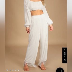 Lulus Fringe Wide Leg Pant